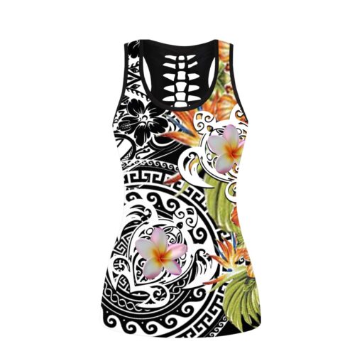 Polynesian Sea Turtle Women Hollow Tanktop And Legging For Turtle Lovers, Gift For Her Gift For Turtle Lover Friend Tanktop And Legging, Animal Lovers