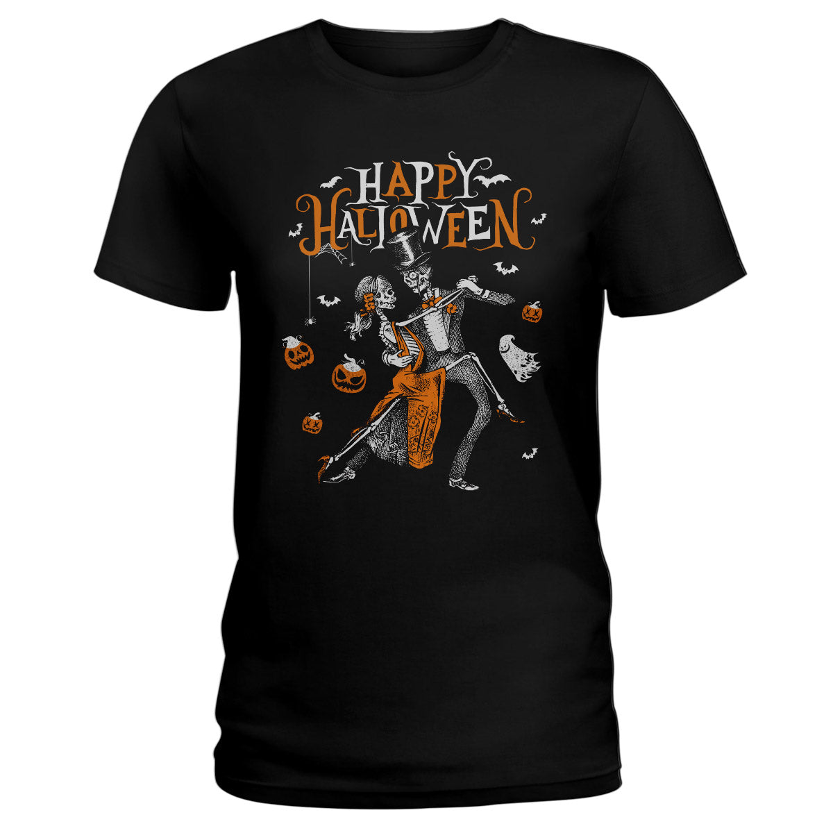 Dancing Halloween Skeleton Couple Ez05 1009 Ladies T-Shirt