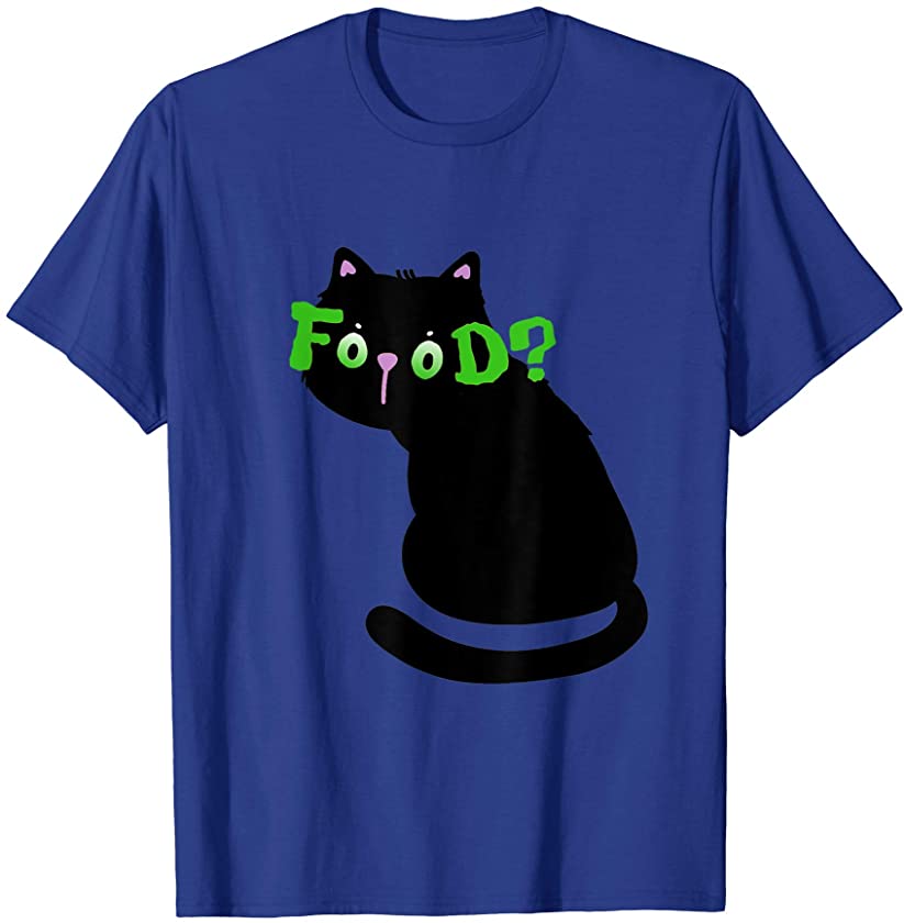 Black Cat Food Lover Foodie Kitten Owners T-Shirt