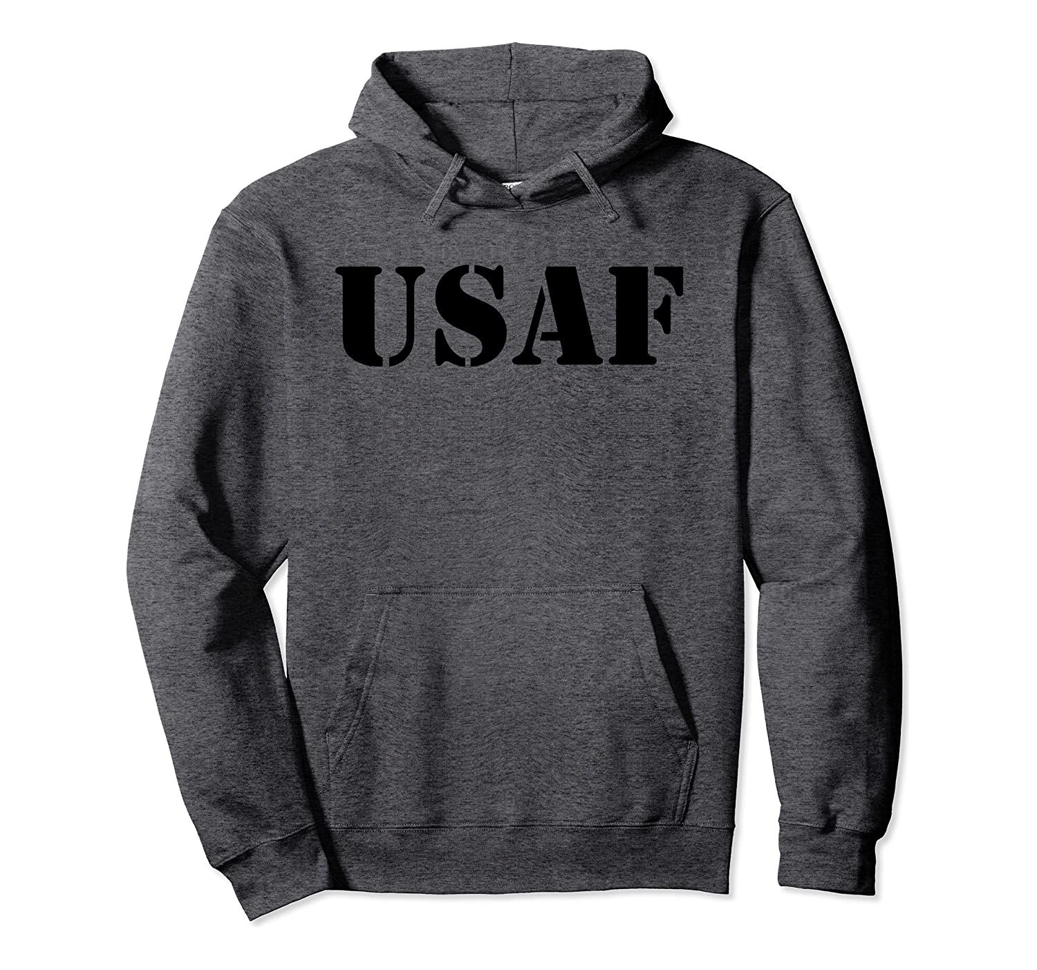 Vintage USAF (US Air Force) Stencil Black Text Pullover Hoodie, T-Shirt, Sweatshirt, Tank Top, Racerback, Dolman