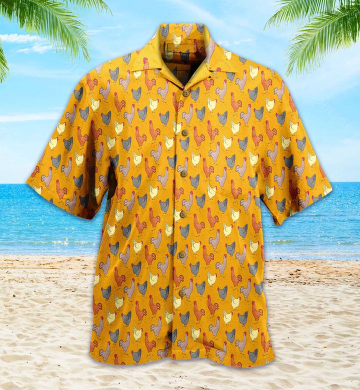 Pattern Yellow Chicken Hawaii Shirt Ha78112