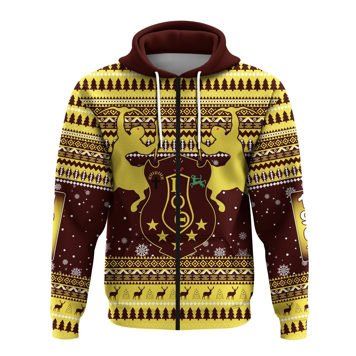 Fraternity Hoodie – Iota Phi Theta African Pattern Christmas Zip Hoodie