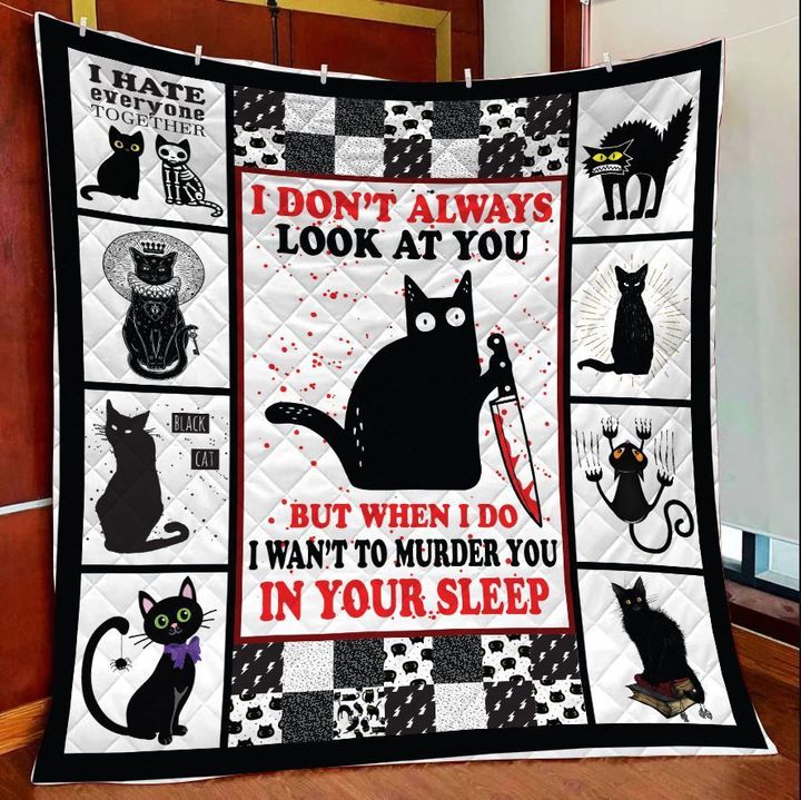 ViticStore⢠3D All Over Printed Black Cat Halloween – Soft Cotton Kingsize Quilt