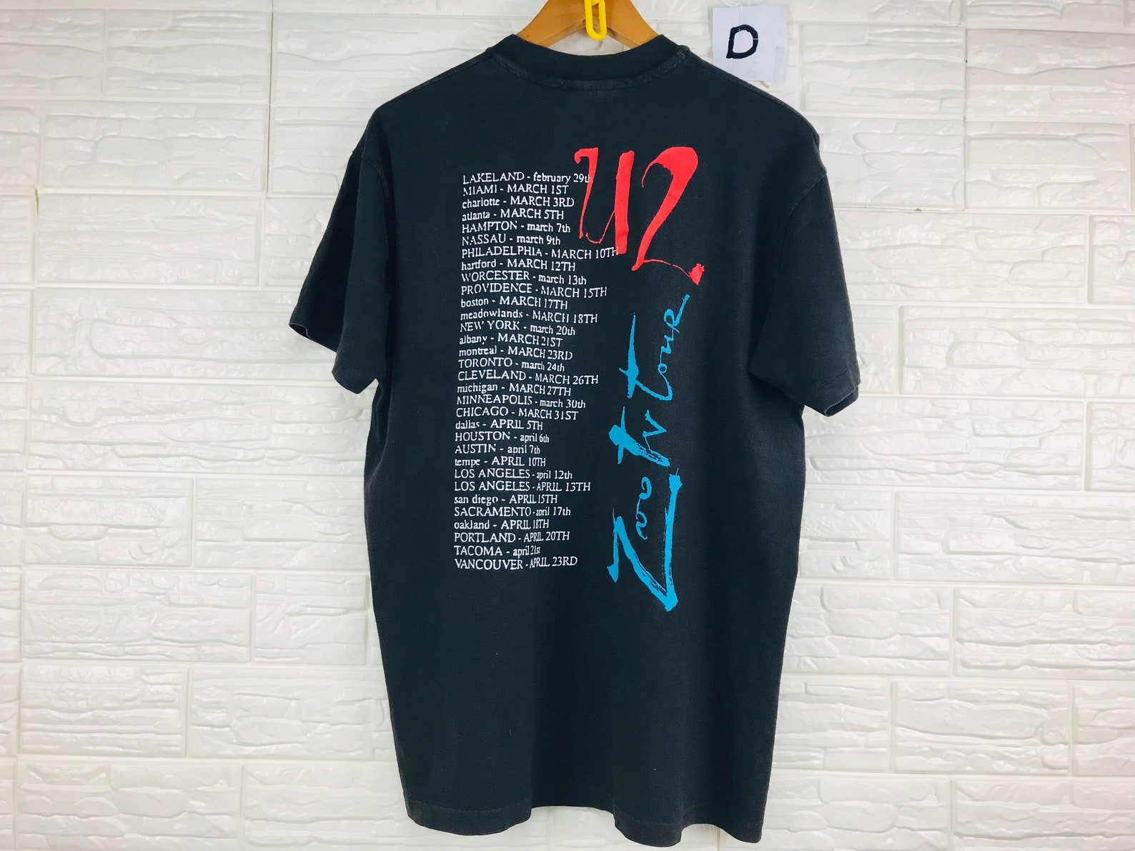 Vintage U2 Irish Rock Band Zoo Tv Tour 1991 L T Shirt