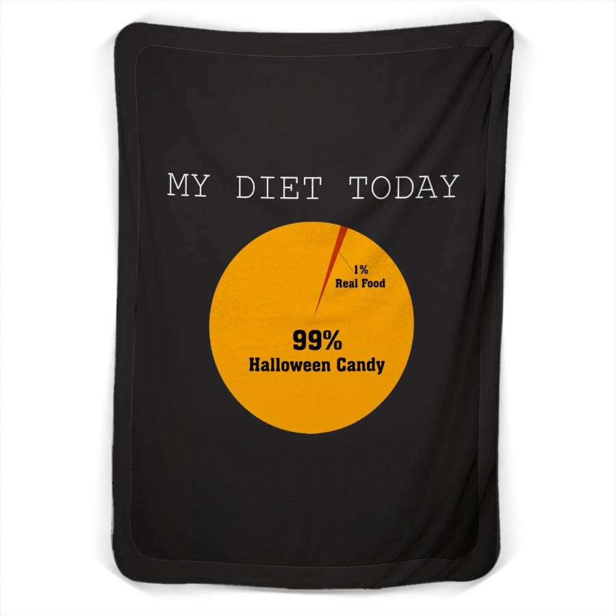 My Diet Today Halloween Candy Fleece Blanket