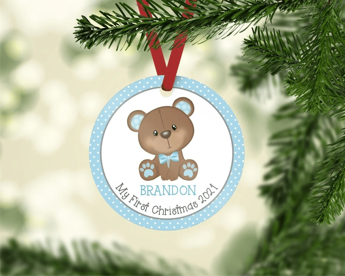 Baby’S First Christmas Ornament, Teddy Bear Christmas Ornament, Christmas Tree Decoration, Christmas Home Decor 1