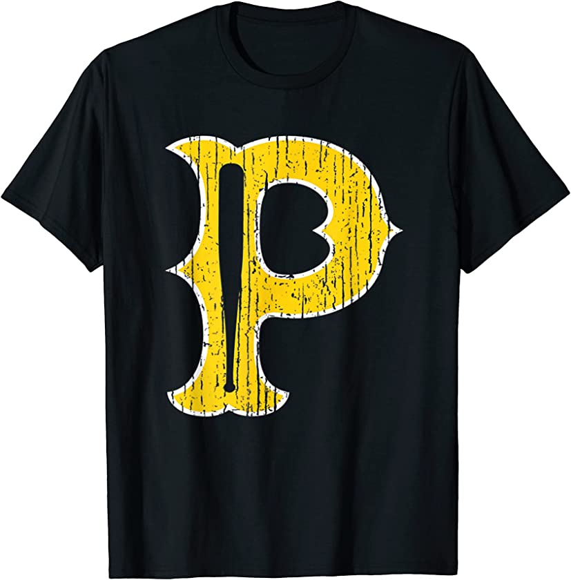 Vintage Pittsburgh Baseball P Distressed Novelty Pirate Gift T-Shirt