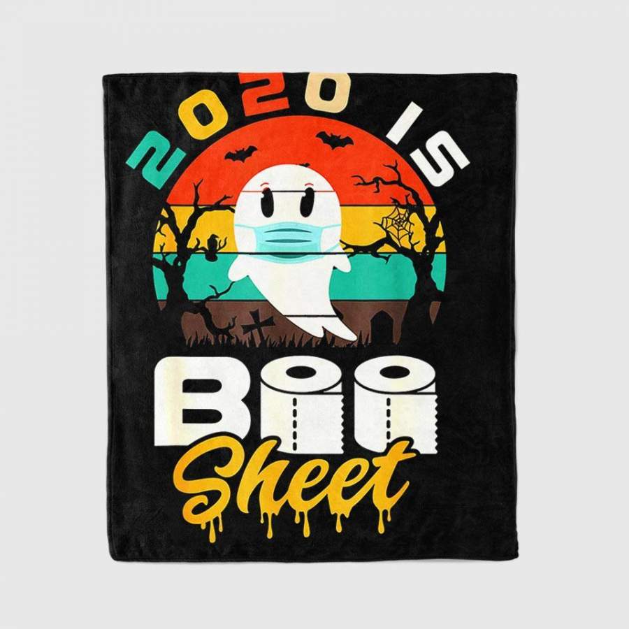 2020 Is Boo Sheet Women Men Halloween Ghost In Mask Blanket Personalized Fleece Blanket Halloween Gifts