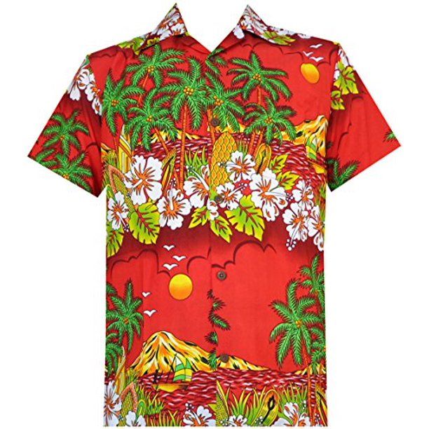 Floral Scenic Red Unique Design Hawaii Shirt Ha94977