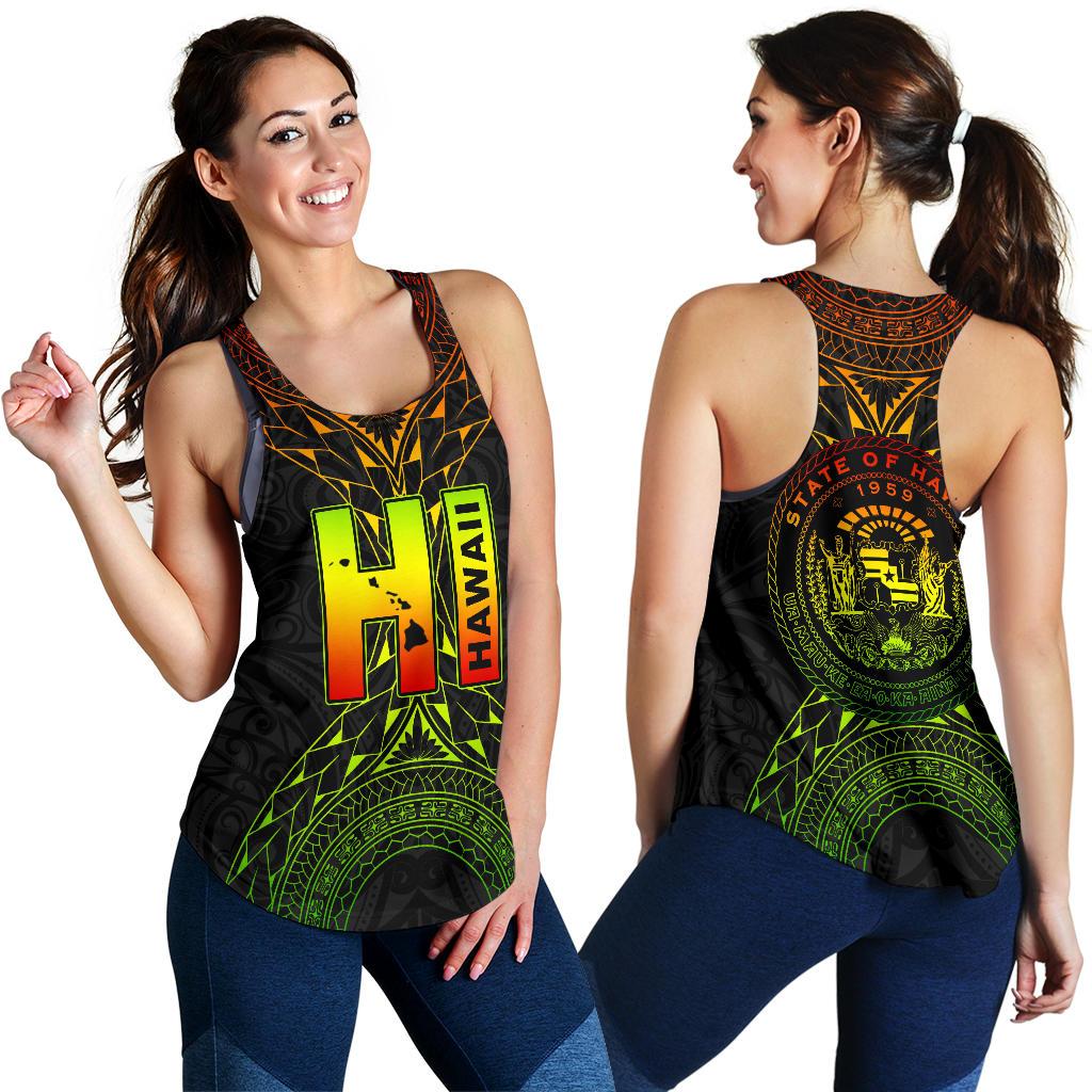 Hawaiian Map Polynesian Racerback Tank Reggae Color Version Ha84454