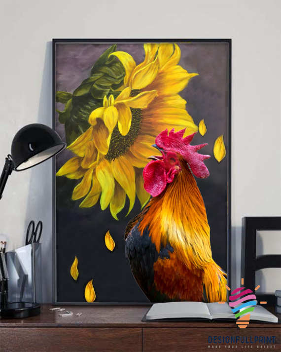 Rooster Gift Idea Rooster Sunflower Canvas Art And Poster Cm