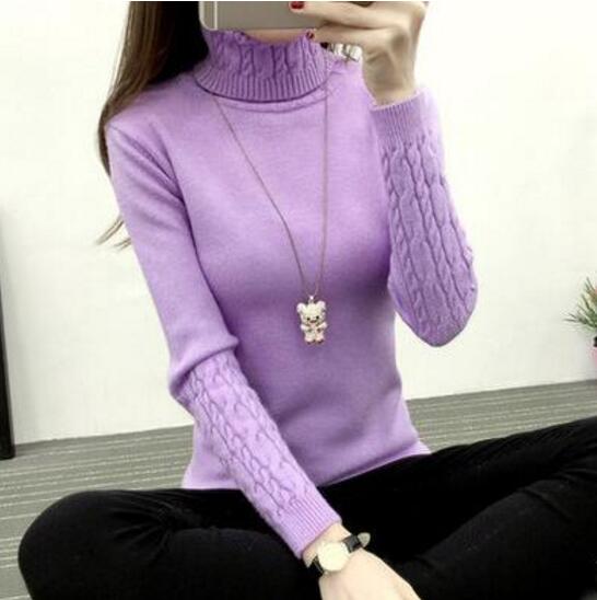 Winter Thick Sweater Women Knitted Ribbed Pullover Sweater Long Sleeve Turtleneck Slim Tricot Jersey Jumper Soft Warm Pull Femme alx