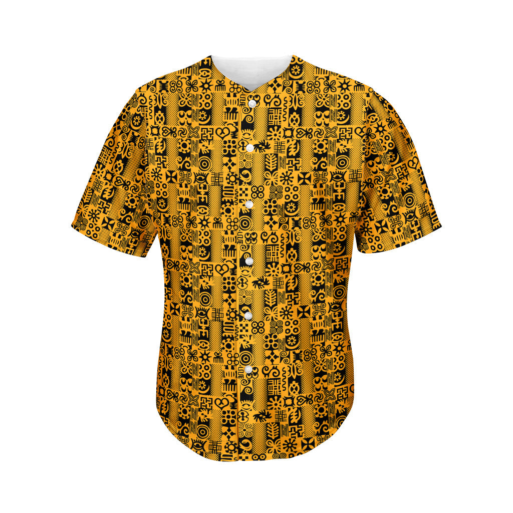 West African Adinkra Tribe Symbols Men’S Baseball Jersey 3D Print