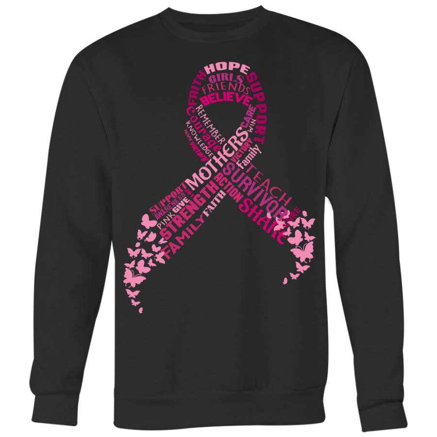Breast Cancer Awareness Shirt, Hope Believe Mothers Survivors Pink Ribbon Shirt