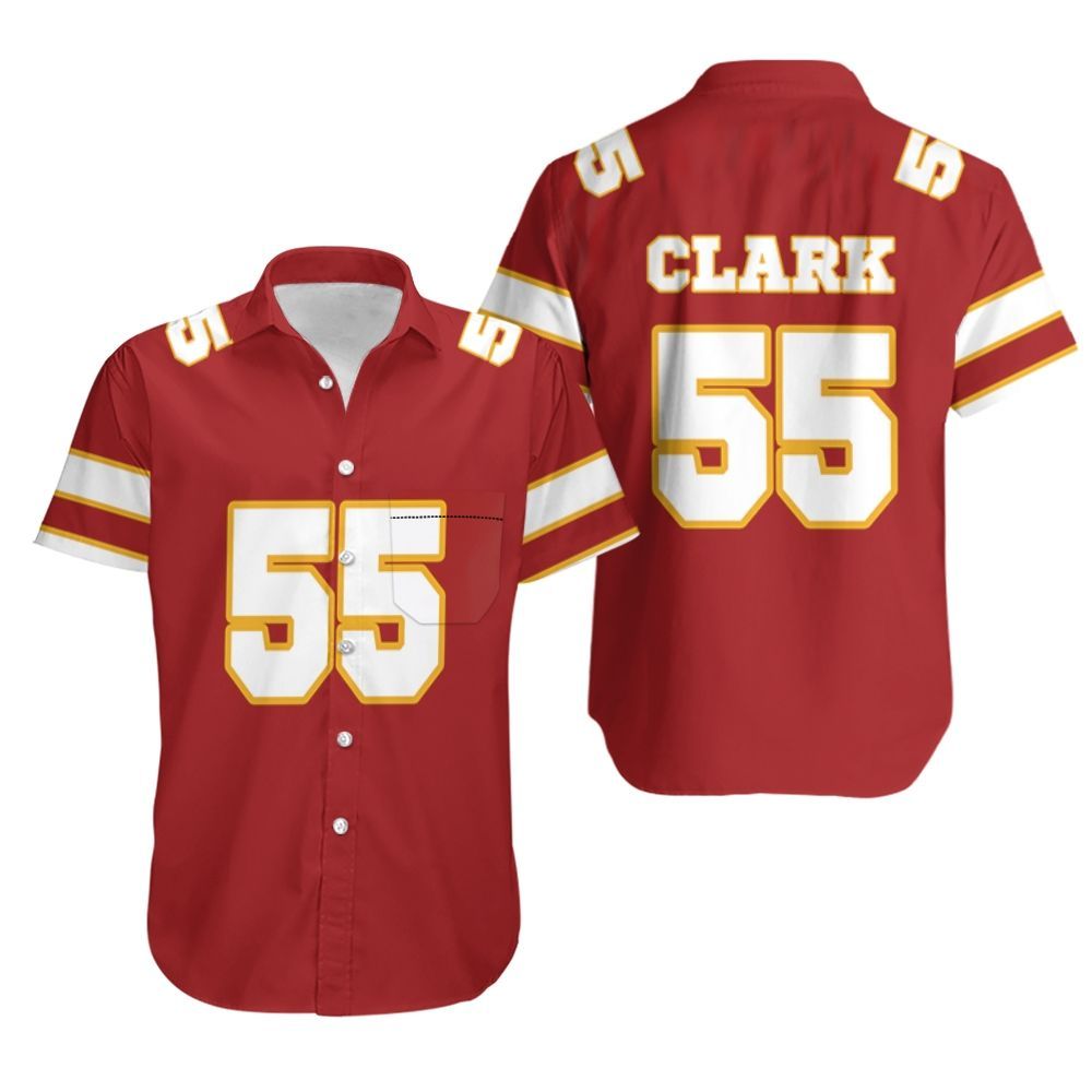 55 Frank Clark Kannas City Jersey Inspired Style Hawaiian Shirt