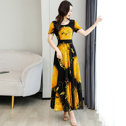 2022 Spring Summer Casual Beach Vacation Chiffon Maxi Dress Floral Vintage Runway Dress Elegant Women Bodycon Party Long Vestido alx