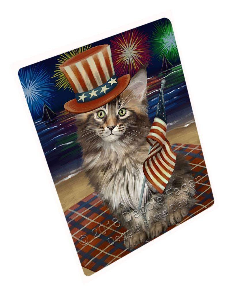 4Th Of July Independence Day Firework Maine Coon Cat Blanket Blnkt85278