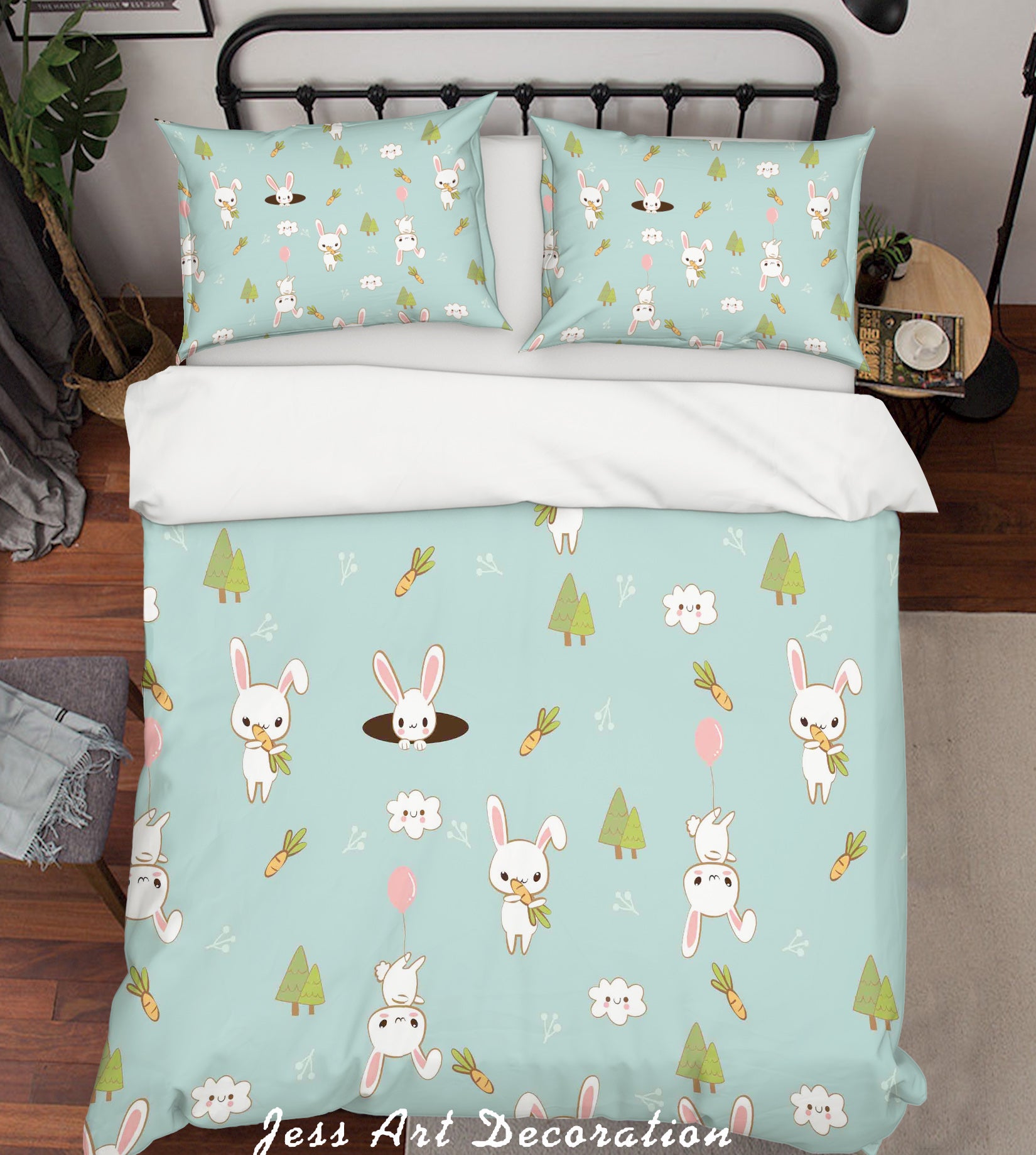 3D Cartoon Rabbit Quilt Cover Set Bedding Set Pillowcases 83