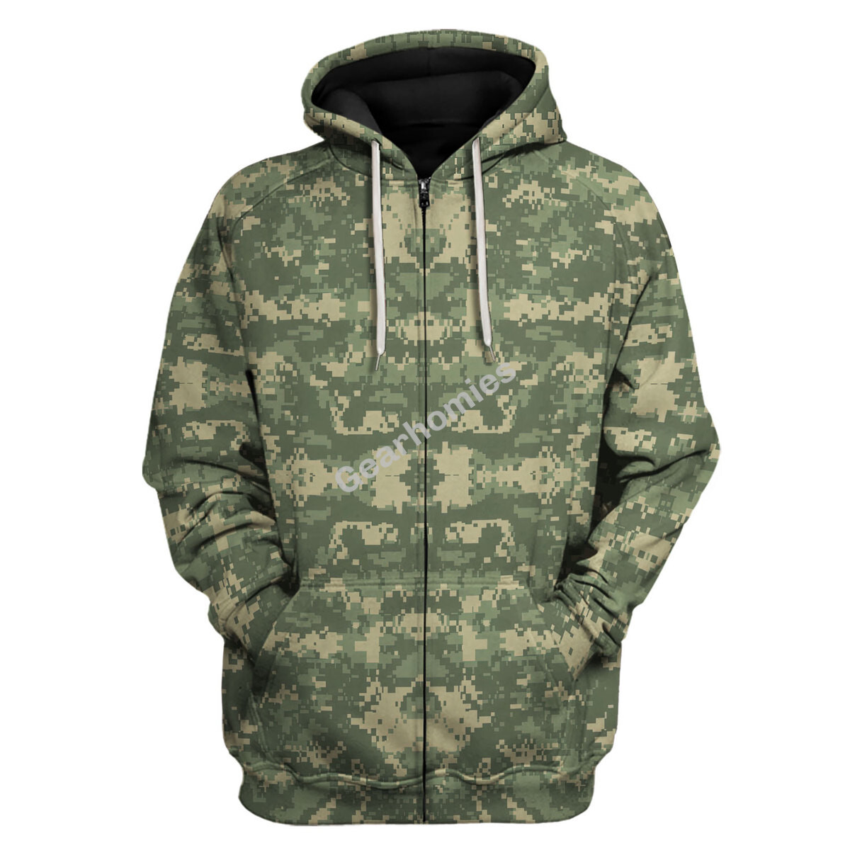 American Acu Or Universal Camouflage Pattern (Ucp) Camo Zip Hoodie