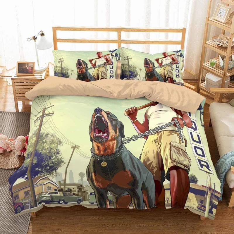 3D Customize GTA 5 Bedding Set Duvet Cover Set Bedroom Set Bedlinen