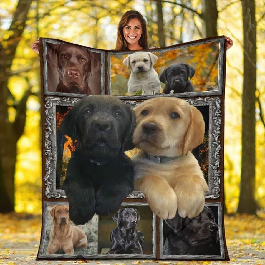 DOG BLANKET 3D CUTE LABRADOR RETRIEVER PUPPY DOG LOVER GIFT FLEECE BLANKET