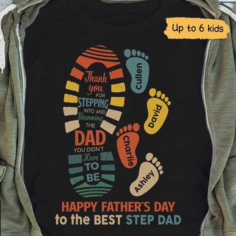 Step Dad Happy Father‘s Day Personalized Shirt Trending Fashion Design By PeckShirt 2024