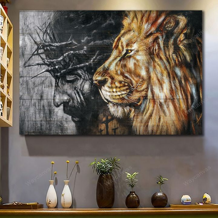 Lion Jesus, Lion Of Judah Wall Art, The Lion And Jesus Wall Art, Christian Wall Art, Gift For Christian, Jesus Christ Poster