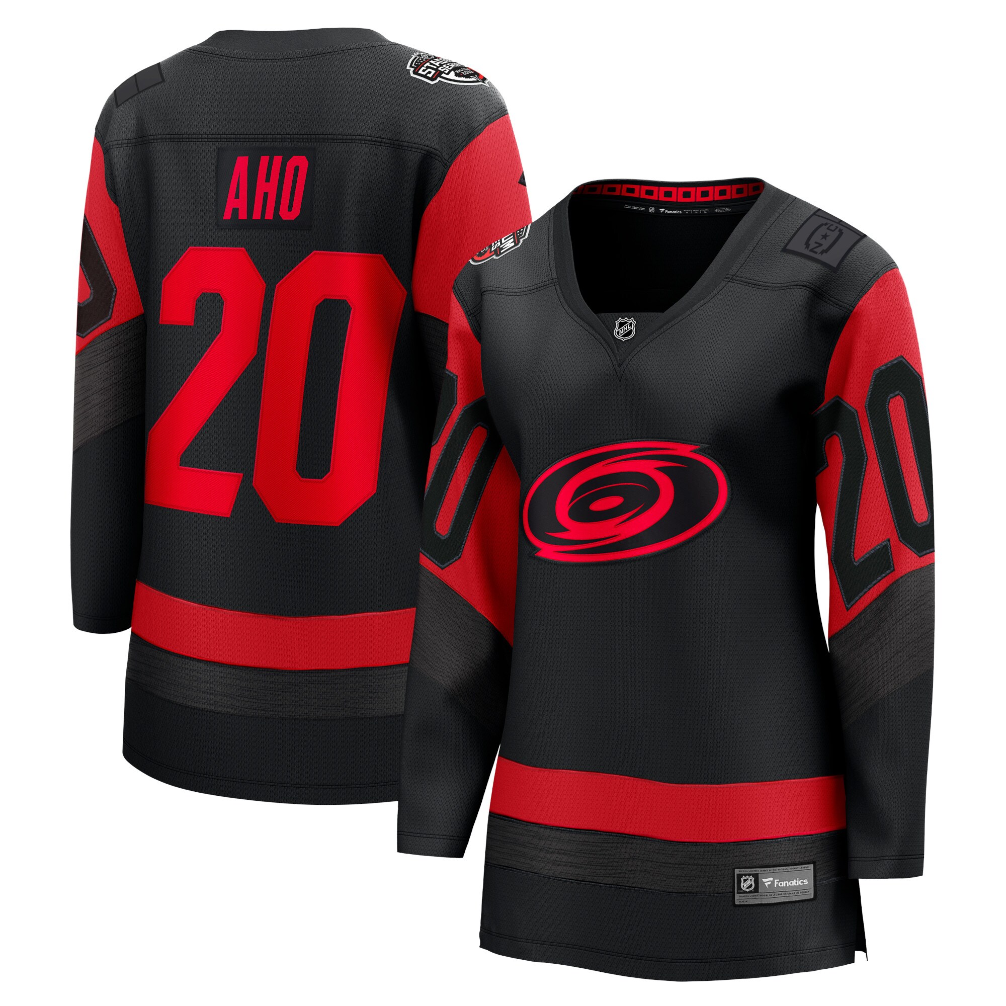 Women's Carolina Hurricanes Sebastian Aho Black 2023 NHL Stadium Series Breakaway Player Jersey