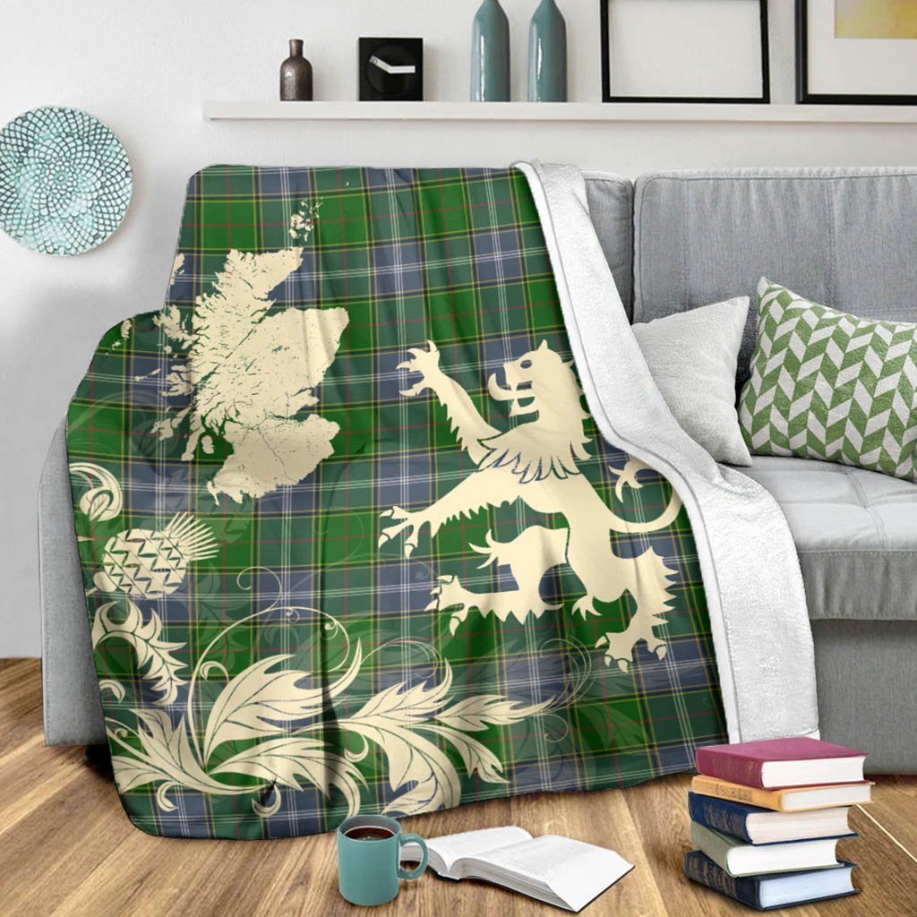 Tartan Blanket Pringle Tartan Scotland Lion Thistle Map Plaid Blanket