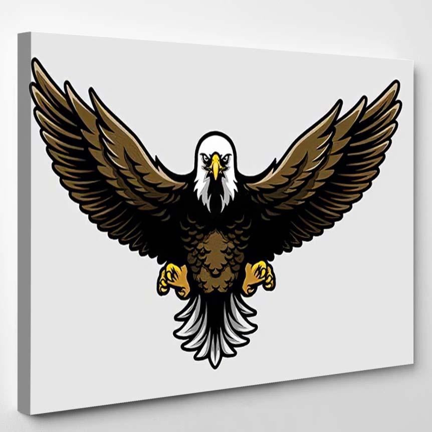 American Bald Eagle Open Wings Claws – Eagle Animals Canvas Print