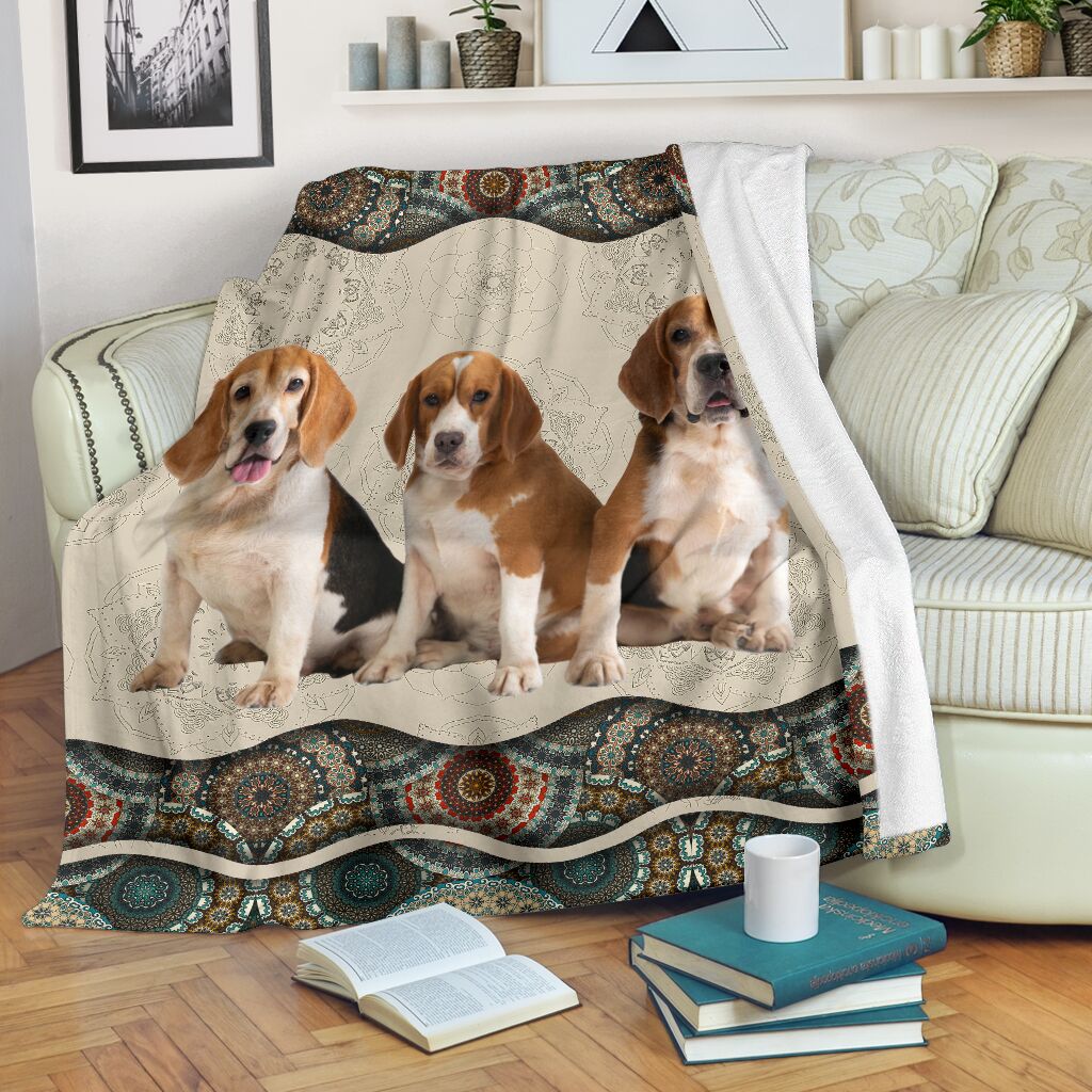 Beagle Boho Pattern Blanket