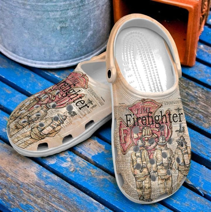 Firefighter Newspaper Classic Clogs Shoes