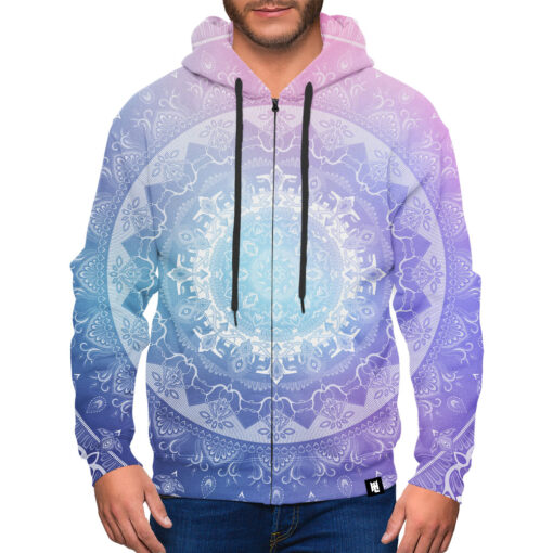 Big Elephants Mandala – Cosmic Zip-Up Hoodie