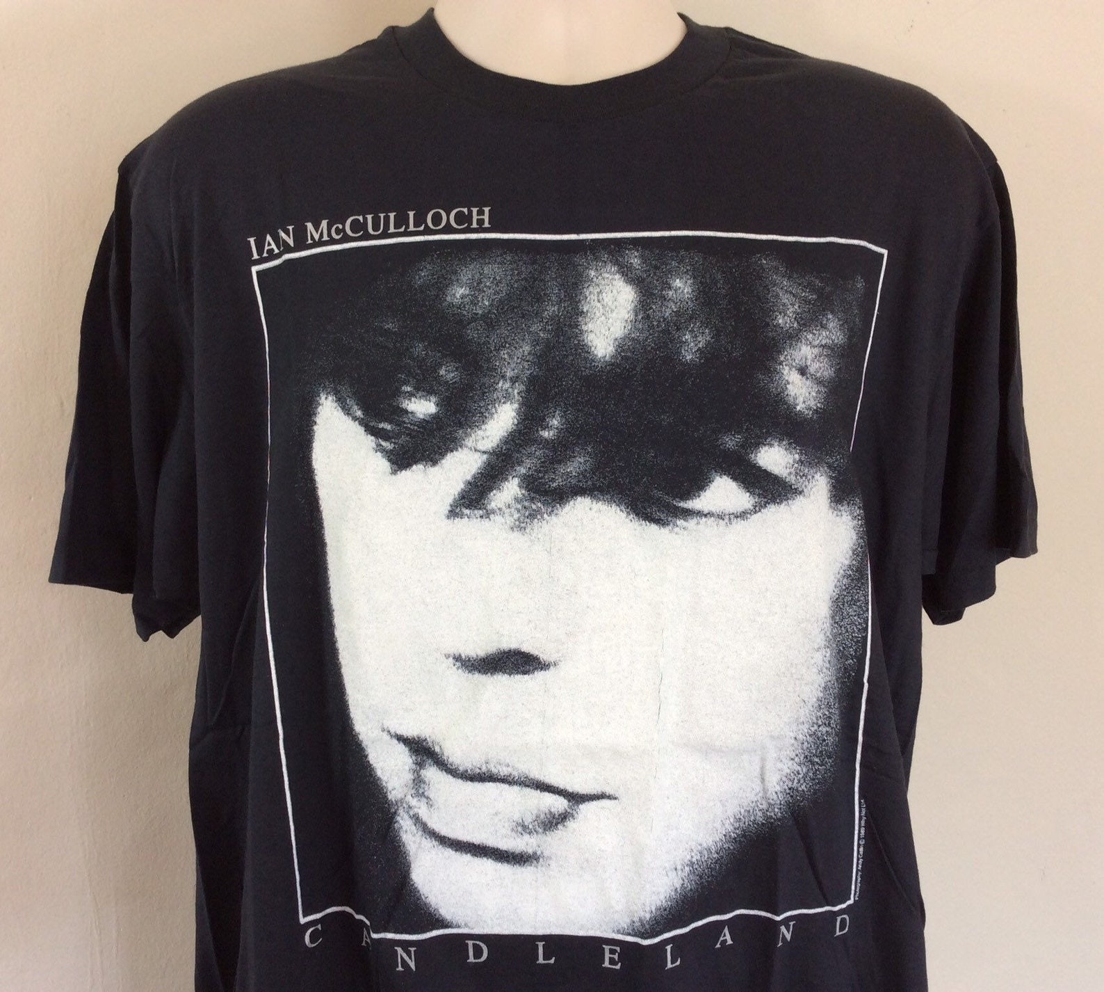 Vtg 1989 Ian Mcculloch Candleland T Shirt Black 80S Echo And The Bunny New Wave Band