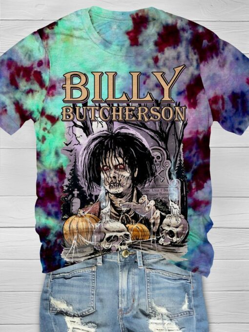 Vintage Halloween Billy Butcherson 3D All Over Printed T-Shirt For Men And Women, Happy Halloween Day