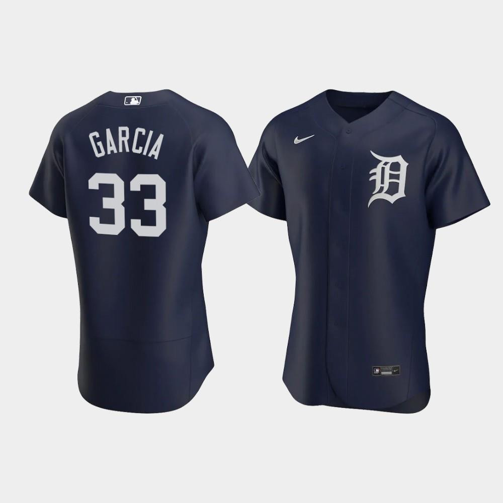 Bryan Garcia 33 Detroit Tigers Team Logo Navy Alternate Jersey