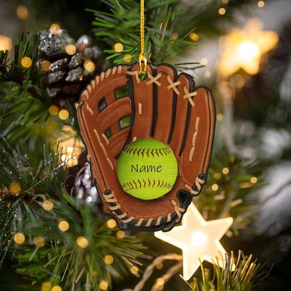 Tad – Custom Shaped Ornament – Softball 15 Christmas Ornament