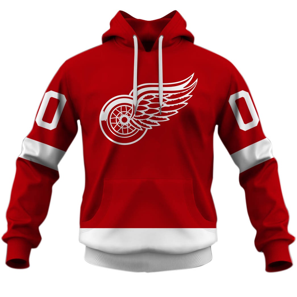 Personalized Detroit Red Wings Throwback Vintage Home Jersey Personalize Hoodie