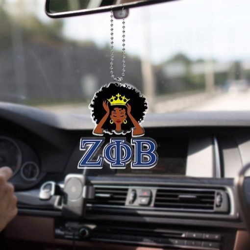 Zeta Phi Beta 1920 Zpb Girl Wear A Crown Car Hanging Ornament