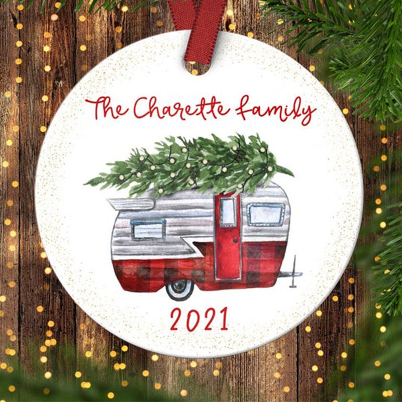 [Personalized Name & Date] Camper Christmas, Family Christmas Ornament, Camper Christmas Gift, Family Ornament