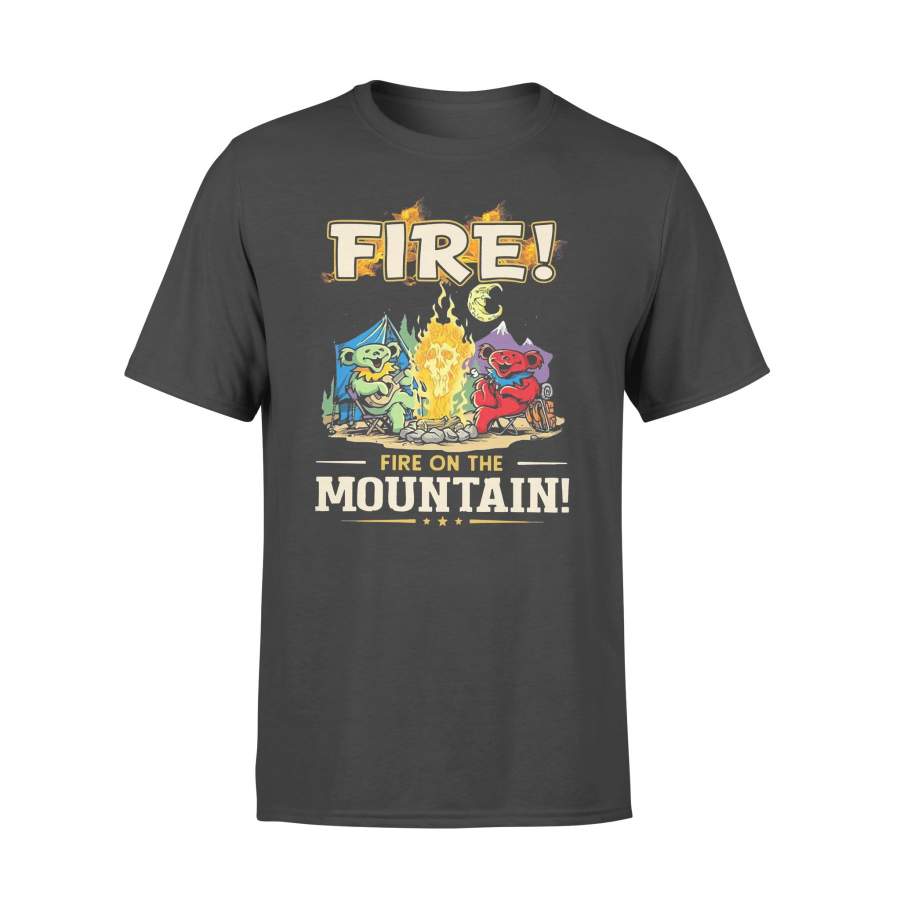 Camping Bear Fire On The Mountain  T-shirt