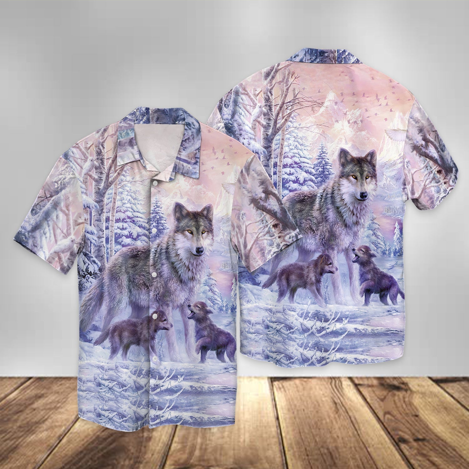 Wolf Mom Full Print Hawaiian Shirt For Gift Lovers Ha85561