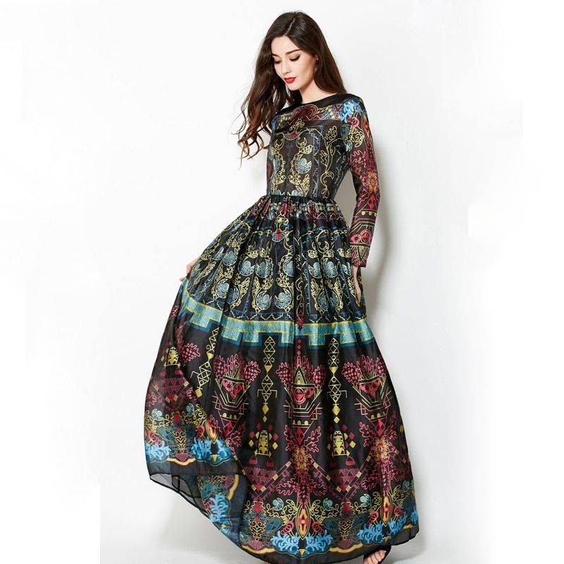 Vintage Long Sleeves Elegant Empire Ball Gown Dress