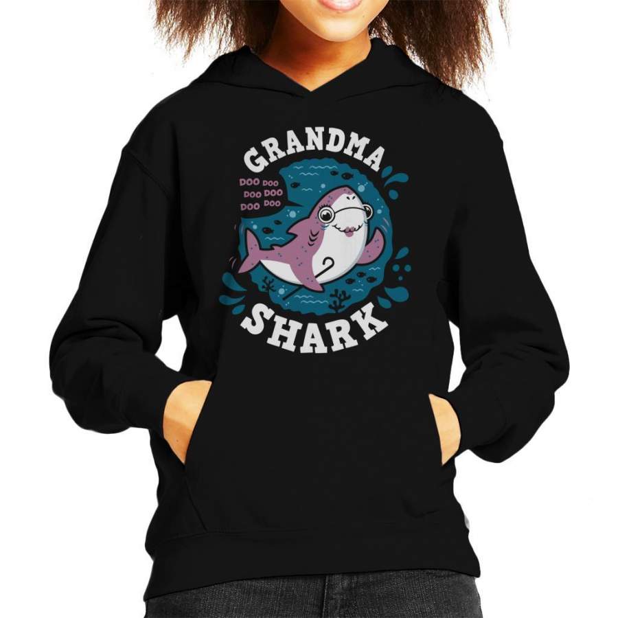 Baby Shark Family Grandma Kid’s Hooded Sweatshirt