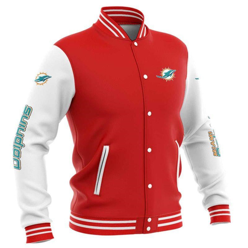 Miami Dolphins Baseball Jacket For Men