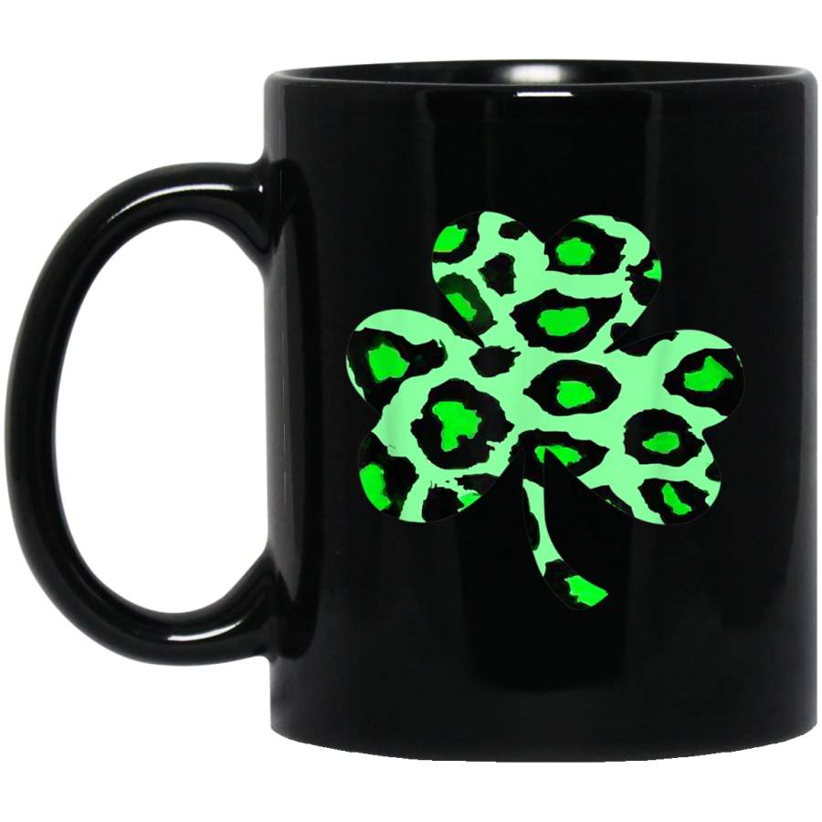 Green Leopard Lucky Clover Mug for St Patricks Day