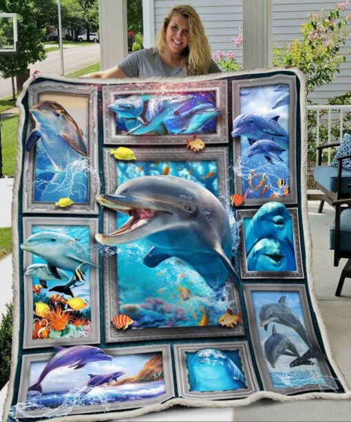 3D Huge Dolphin Blue Soft Cozy Lightweight Premium Blanket