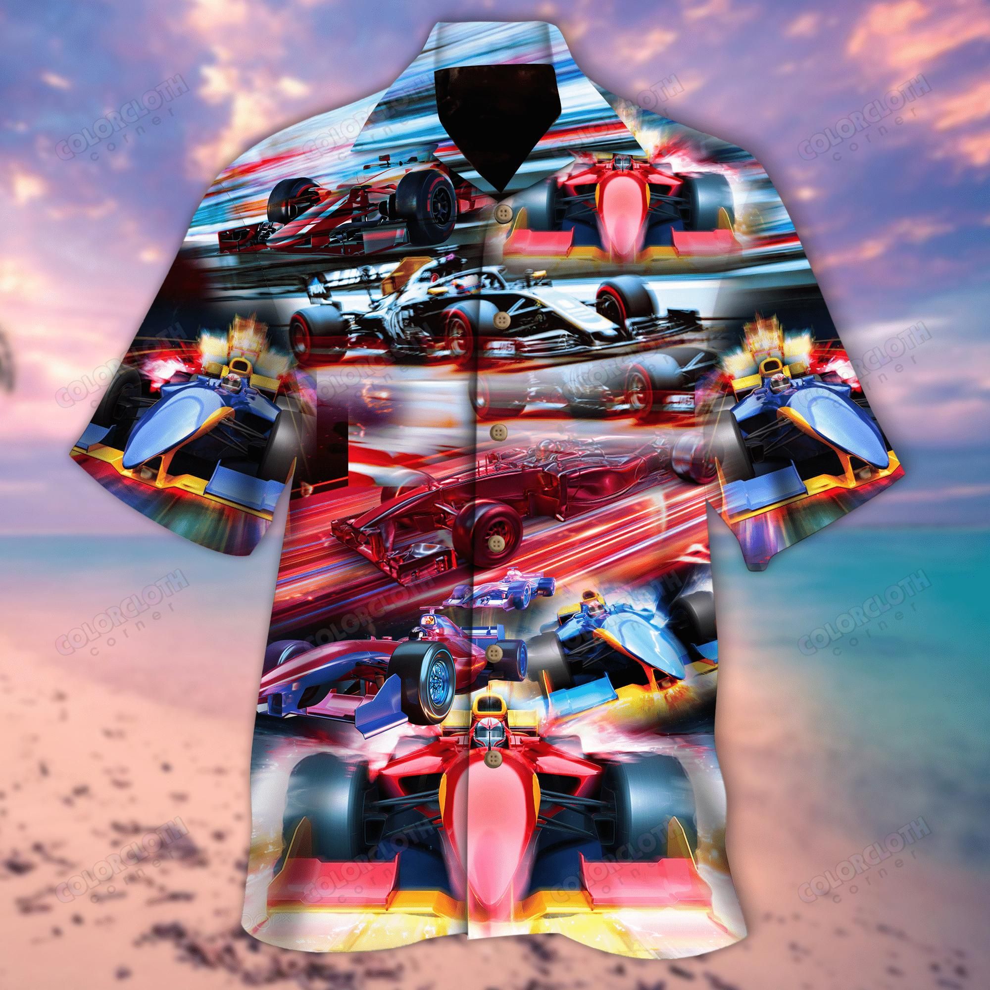 Warning Auto Racing Fast Aloha Hawaiian Shirt Colorful Short Sleeve Summer Beach Casual Shirt For Men And Women