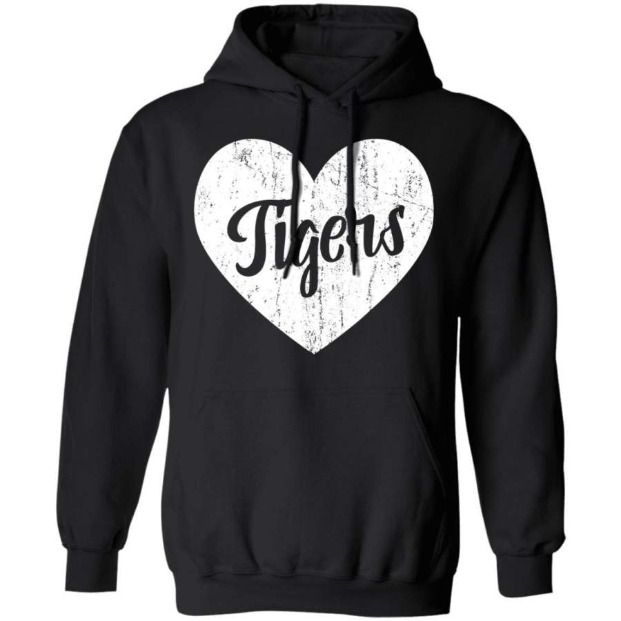 Tigers School Sports Fan Team Spirit Mascot Cute Heart Gift Hoodie