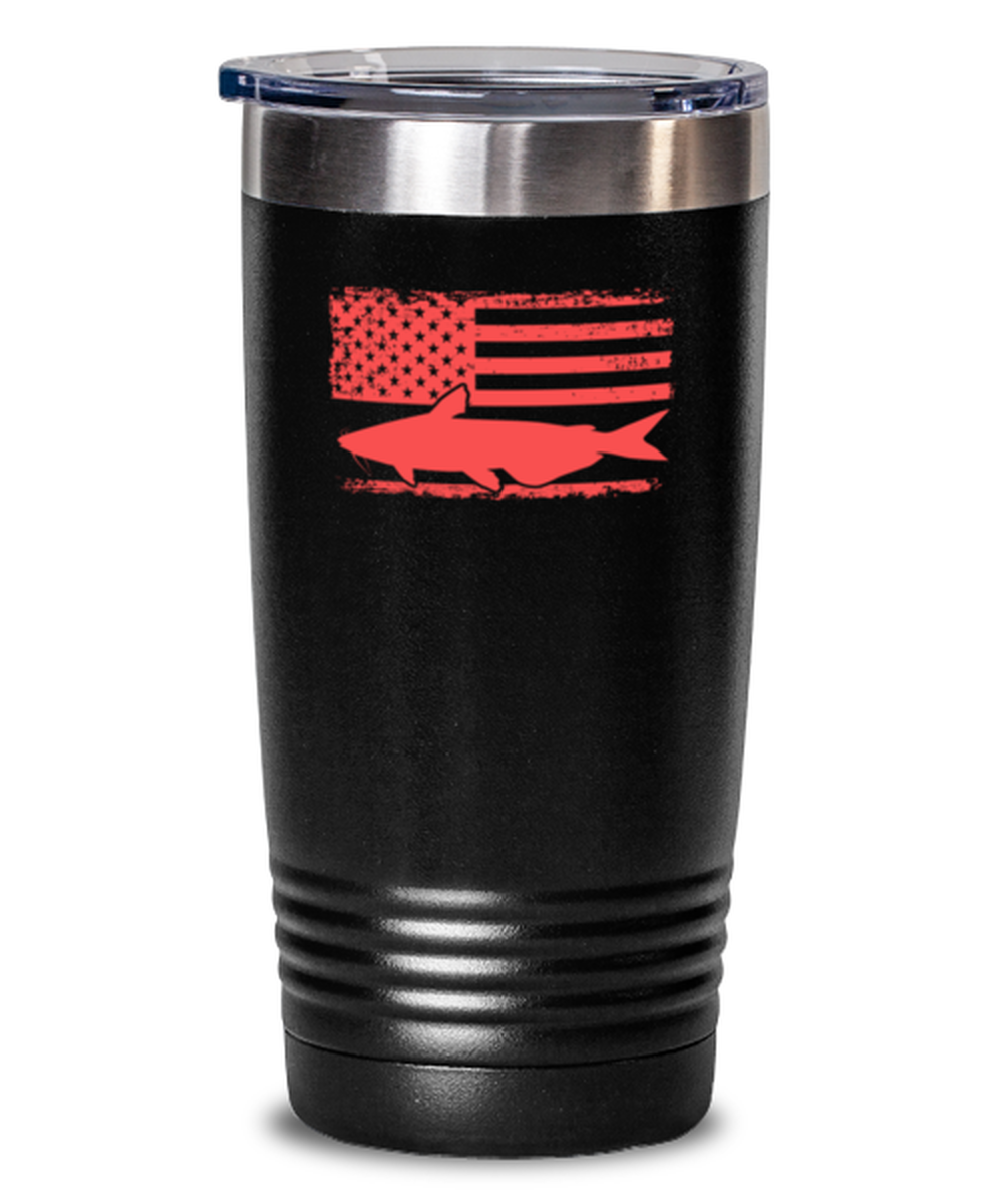 20 Oz Tumbler Stainless Steel Insulated  Funny Catfishing American Flag